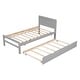 preview thumbnail 15 of 23, Twin Size Platform Bed w/Trundle & Headboard, Twin Bed Frame for Kids