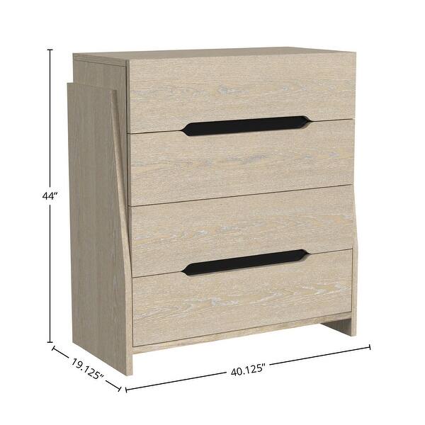dimension image slide 1 of 2, Darby Solid Wood 4-Drawer Chest