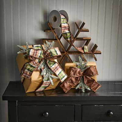 2.5"X5Y Faux Leather Backed Plaid Ribbon
