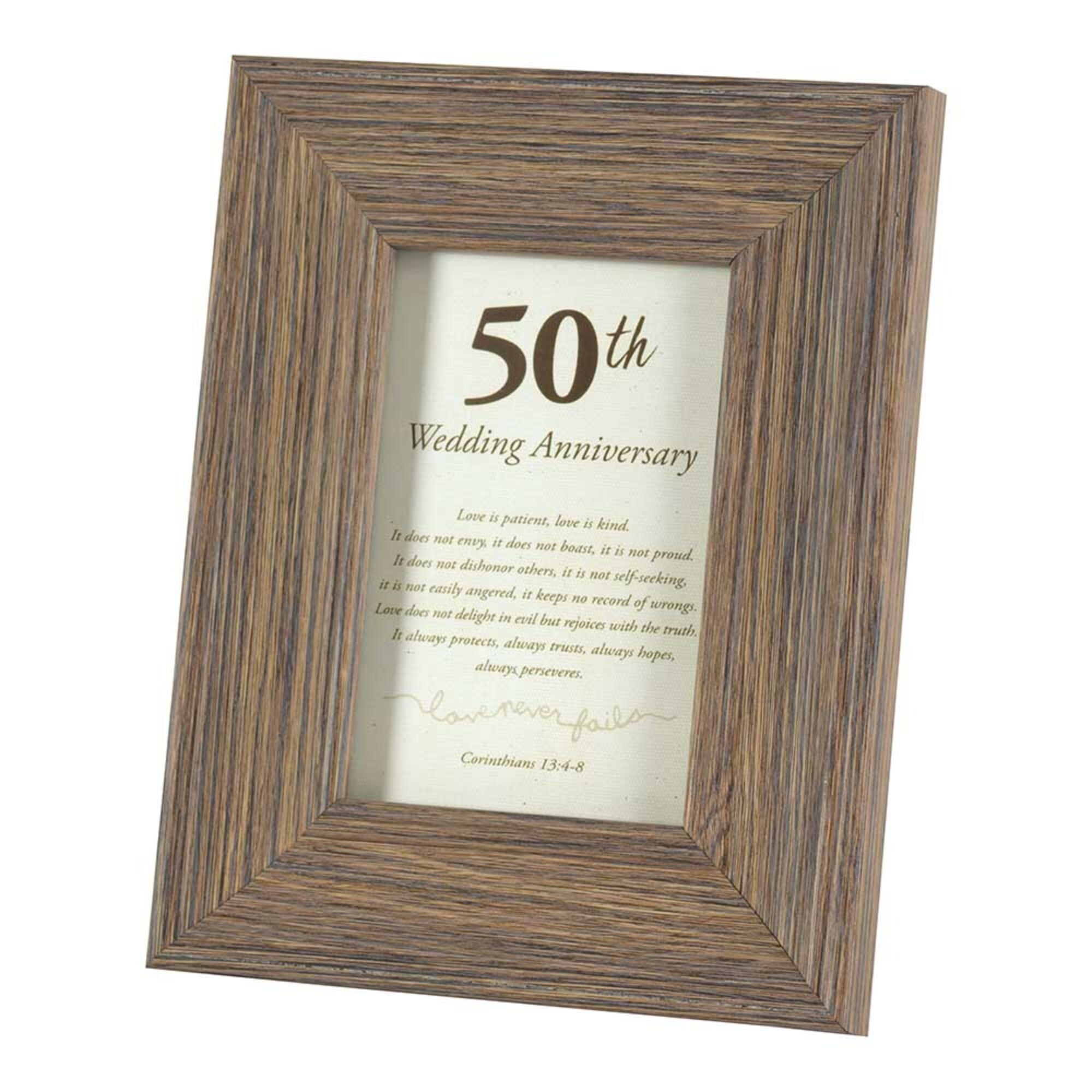Shop 9 White And Brown 50th Wedding Anniversary Wishes Printed Photo Frame On Sale Overstock 28778643
