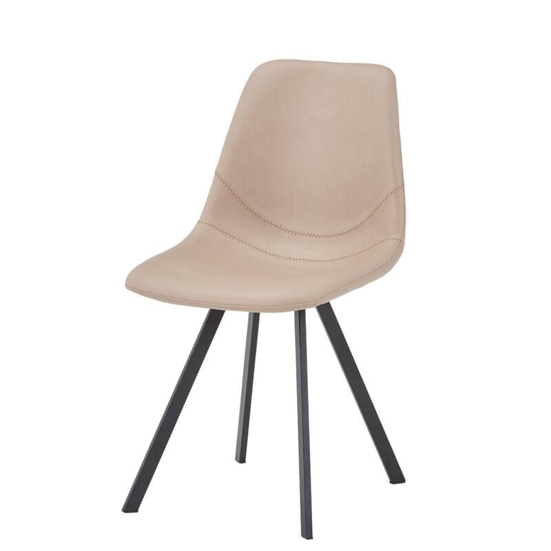 Markley Modern PU Leather Upholstered Ergonomic Mid-Back Accent Chair with Metal Legs for Home Kitchen or Living Room (Set of 4)