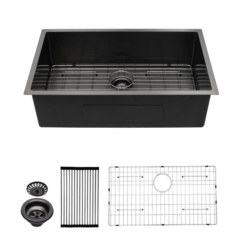Kitchen Sink Undermount Singel Bowl Kitchen basin 16 Gauge Stainless Steel with 10 Inch Deep