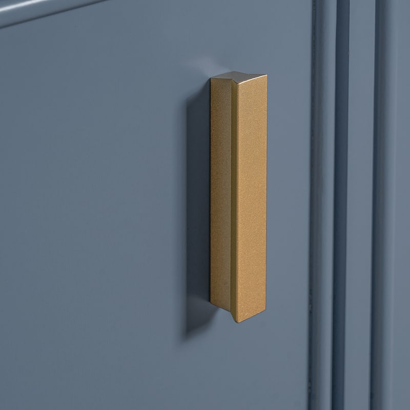 Bathroom Vanity with Sink, Freestanding Vanity Set, Bathroom Cabinet with Door Shelf, Deep Drawer & 2-Tier Pull-Out Basket