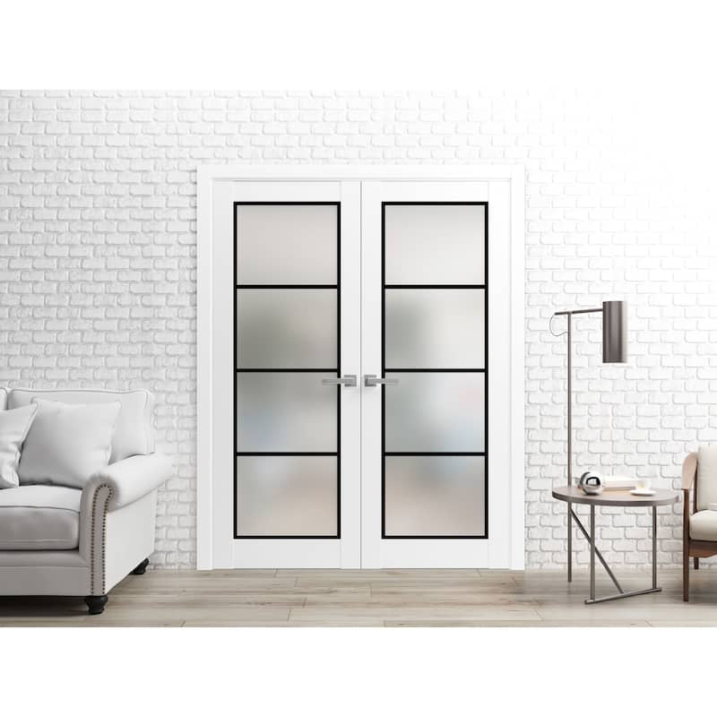 Slab Barn Door Panel 18 x 80 Planum 2132 White Silk Sturdy Finished