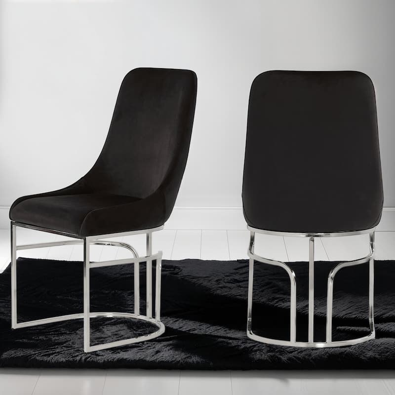 Modern Style 2pc Dinning Chairs Made With Wood And Steel Legs