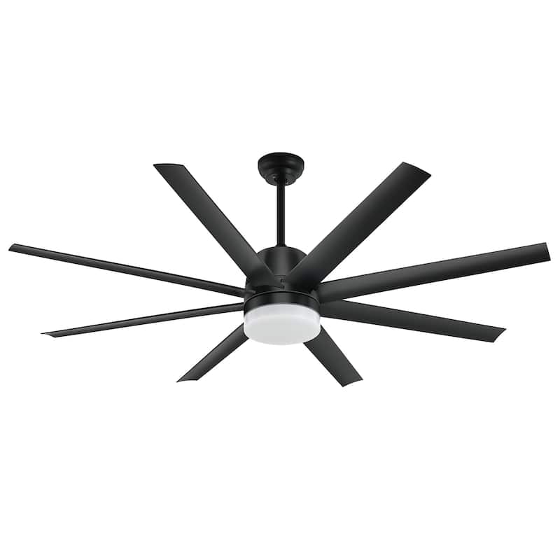 Moasis 60-inch 8 Blades Ceiling Fans with Lights and Remote,Dimmable LED 3 Color - 60"