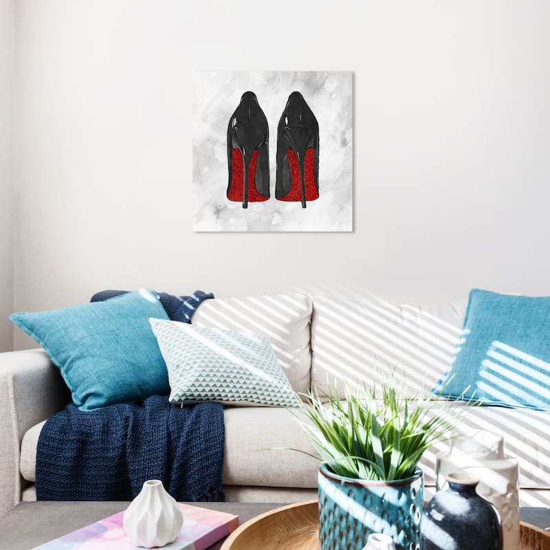 Wynwood Studio Canvas Fashion and Glam Crystal Soles Red and Scarlet Glam Wall Art Canvas Print - 20 x 20