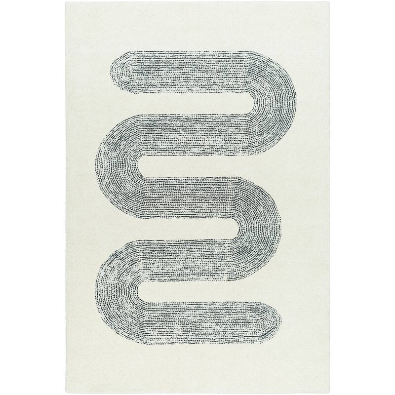 Livabliss Casual Carolena Geometric Area Rug - 5' x 7'6" - Off-White/Black