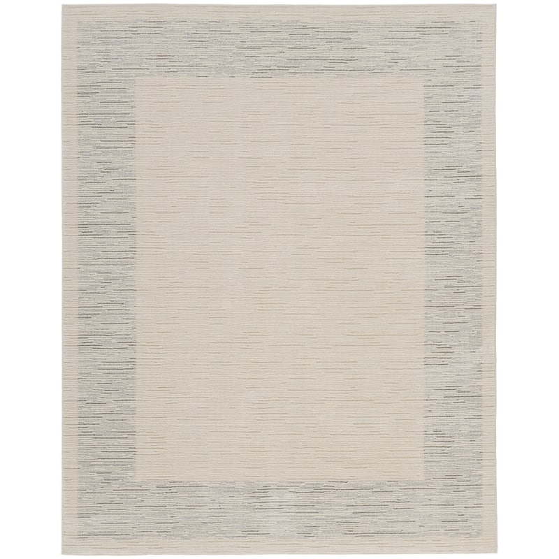 Nourison Santa Cruz Indoor Abstract Area Rug - Grey/Ivory - 9' x 12' - Rectangle