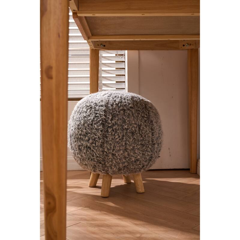 Contemporary Upholstered Vanity Chair Ottoman