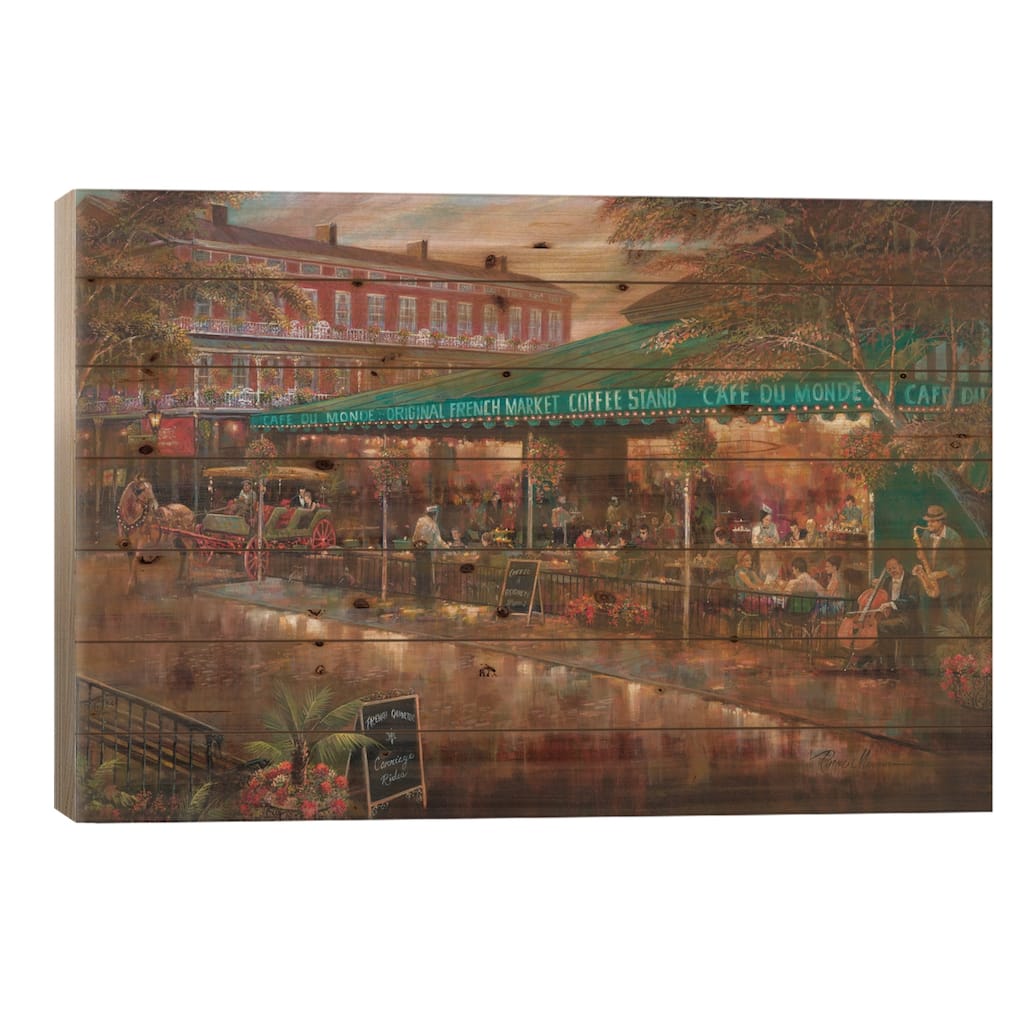 Café Du Monde Print On Wood by Ruane Manning - Multi-Color