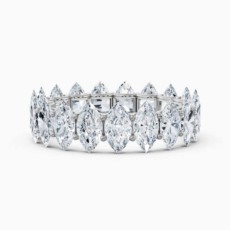 Auriya 14k Gold Marquise North-South Lab Grown Diamond Eternity Band 2.70 - 11.25 ct. tw. (F-G, VS) - 4.75 ct. wt. - 4.5 - White