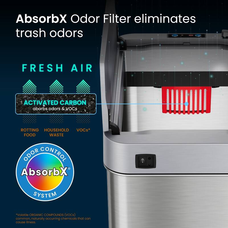 iTouchless 13 Gal Wings Lid Sensor Kitchen Trash Can