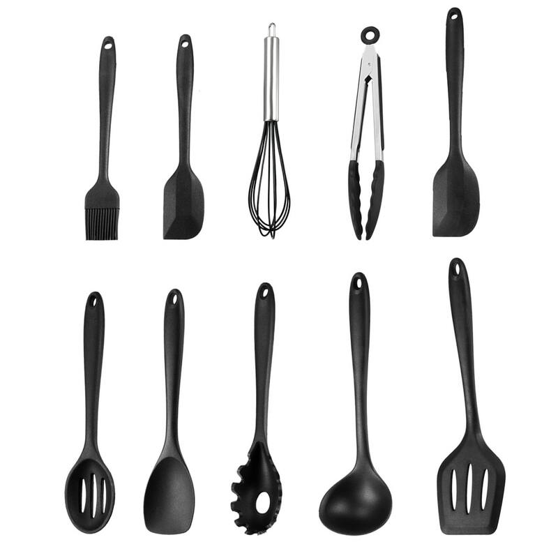 Kitchen Utensil Set 10 in 1 Silicone Cooking Gadgets Nonstick Cookware