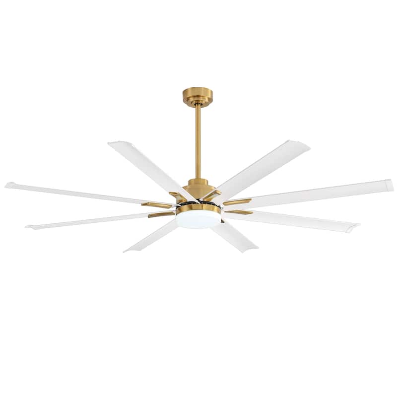 72-in Gold LED Indoor Chandelier Ceiling Fan with Light Remote (8-Blade)