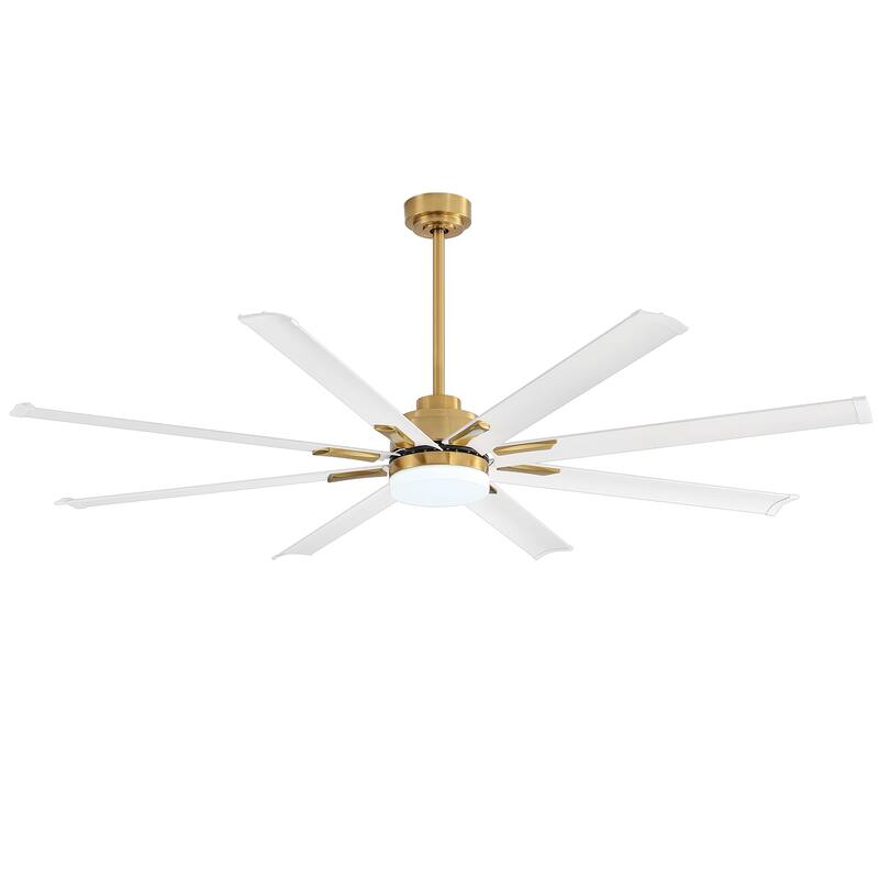 72-in 8 Aluminum Blade Gold Ceiling Fan with LED Light Remote Control
