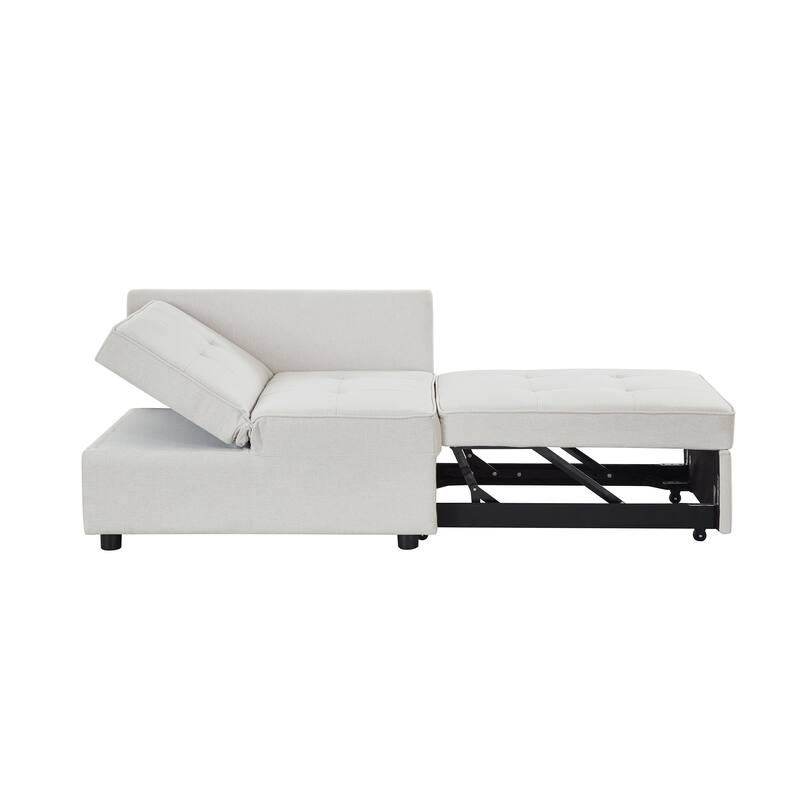 4-in-1 Sofa Bed - Convertible Recliner with Wood Frame