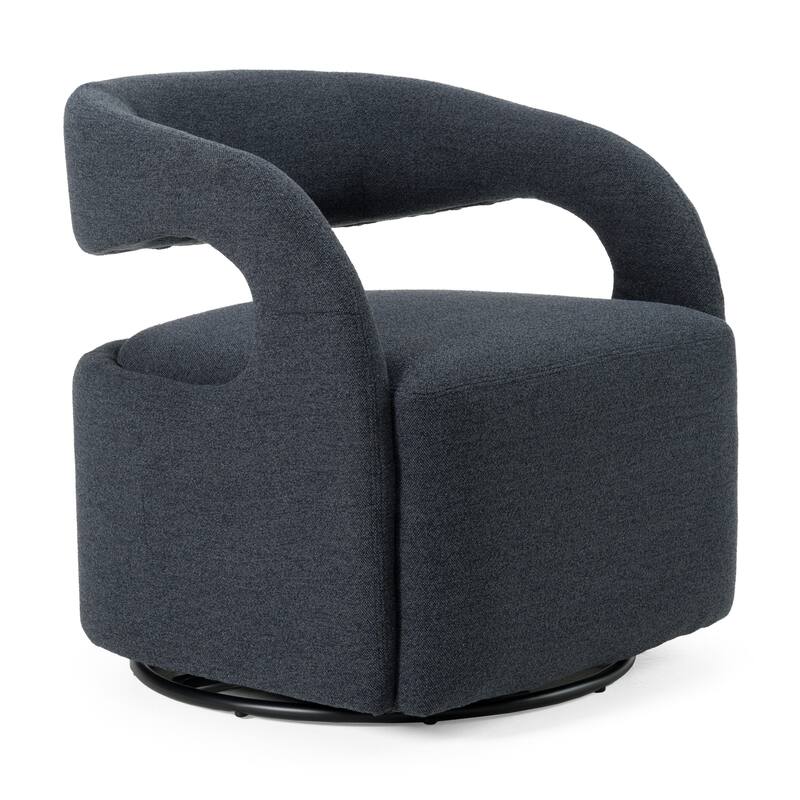 Divani Casa Vance Modern Sand Fabric & Wood Accent Chair