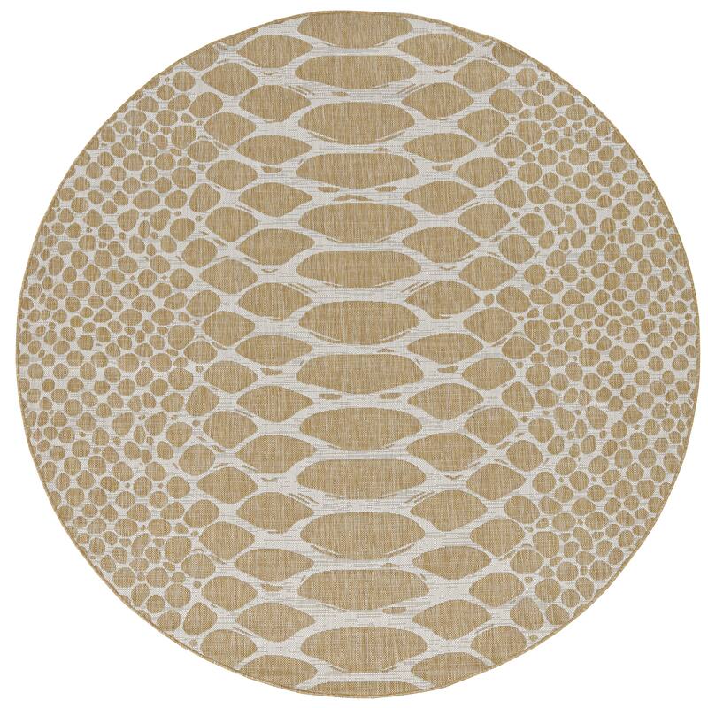 Bovence Global Snake Print Rug by Havenside Home - 7'10" Round