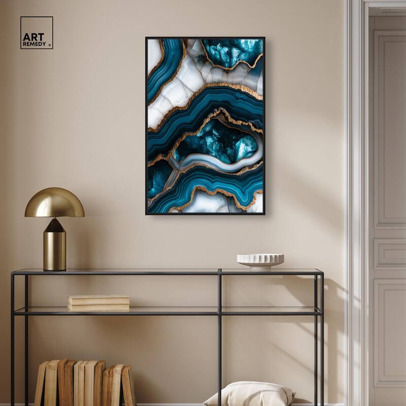 Teal Tectonic III Canvas by Art Remedy