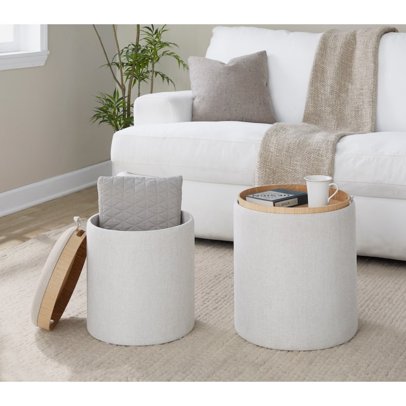 Carson Carrington Astrid Tray Top Nesting Ottoman Set