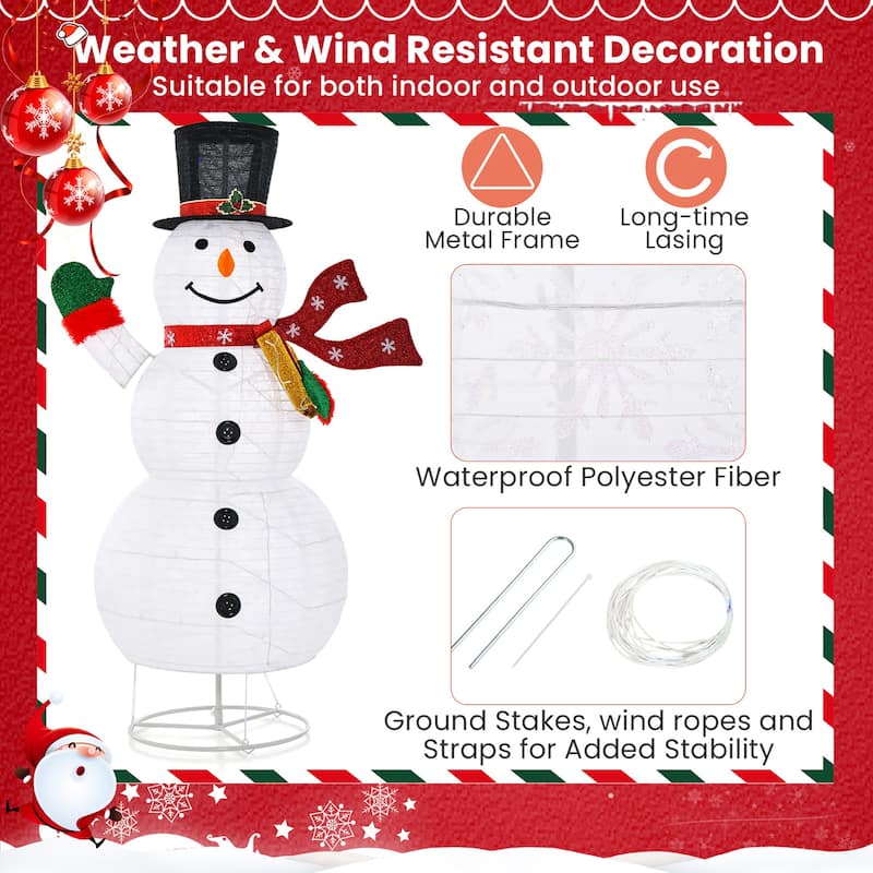 Gymax 6FT Lighted Christmas Snowman w/ Leds Christmas Pre-lit Yard