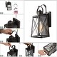 preview thumbnail 17 of 15, Modern 1-Light Black Outdoor Wall Sconce Glass Patio Lantern - W5.5"x L6"x H12.75"