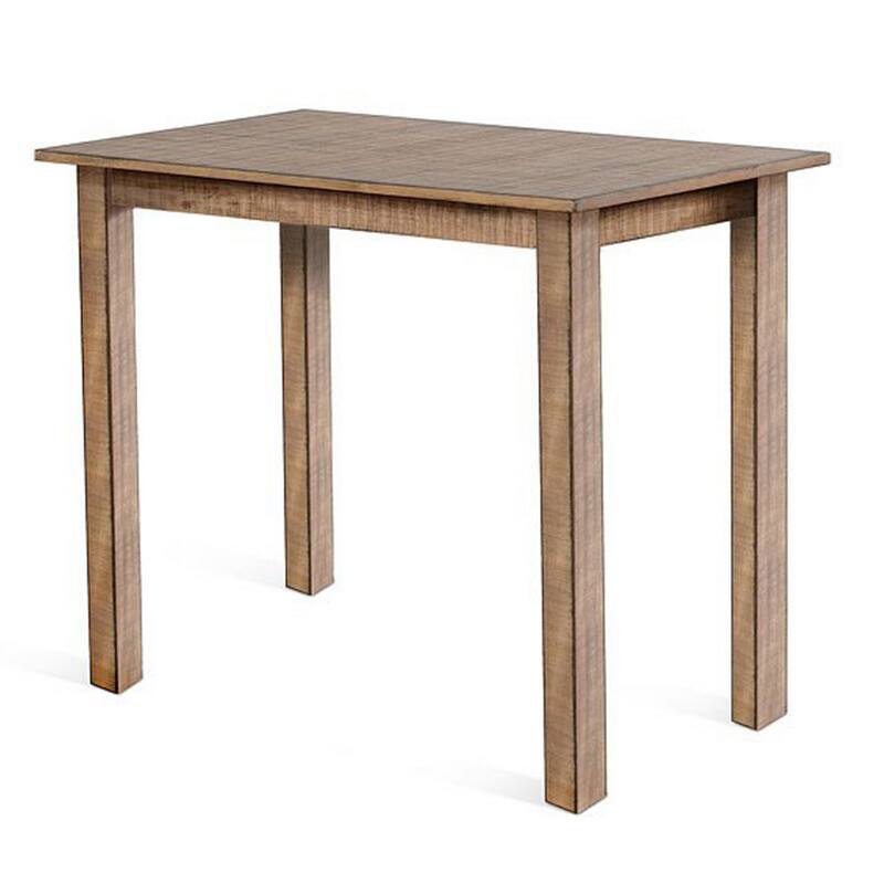 Rena Bar Height Dining Table | 48" Rectangular Top | Beige Brown Mahogany Wood