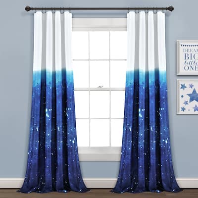 Lush Decor Space Star Ombre Window Curtain Panel Pair - 84" x 52"