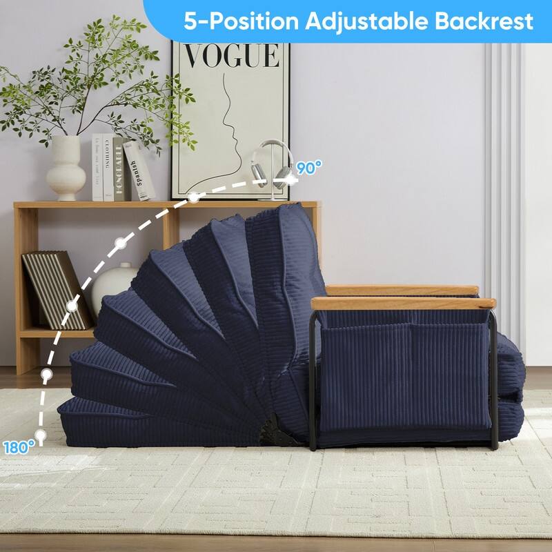 Mixoy Muti-Functional Folding Floor Sofa Bed,3-Seater,2-Seater,1-Seater Lazy Futon Sofa with 6 Position Adjustable Backrest