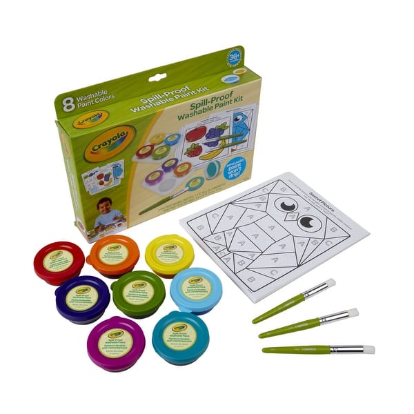 slide 2 of 5, Crayola Spill-Proof Washable Paint Kit, 8 ct
