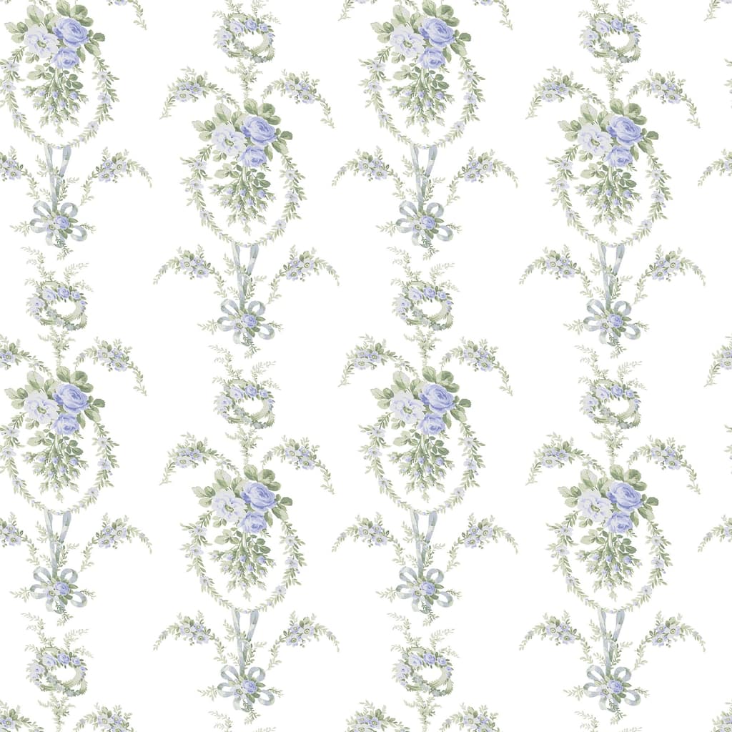 LoveShackFancy Rose Cheeks Blye Elysees Floral Cluster Wallpaper