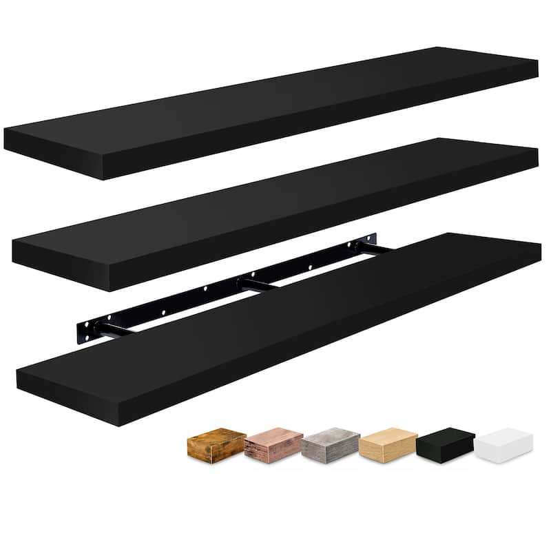 Sorbus Floating Shelves for Wall - 55 Inch Extra-Long Bathroom Shelves- Mounted Floating Shelf with Hidden Brackets (3 Pack)
