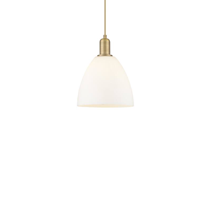 Innovations Lighting 716-1P-13-9 Bristol Pendant Bristol 9" Wide Mini - Brushed Brass / Matte White