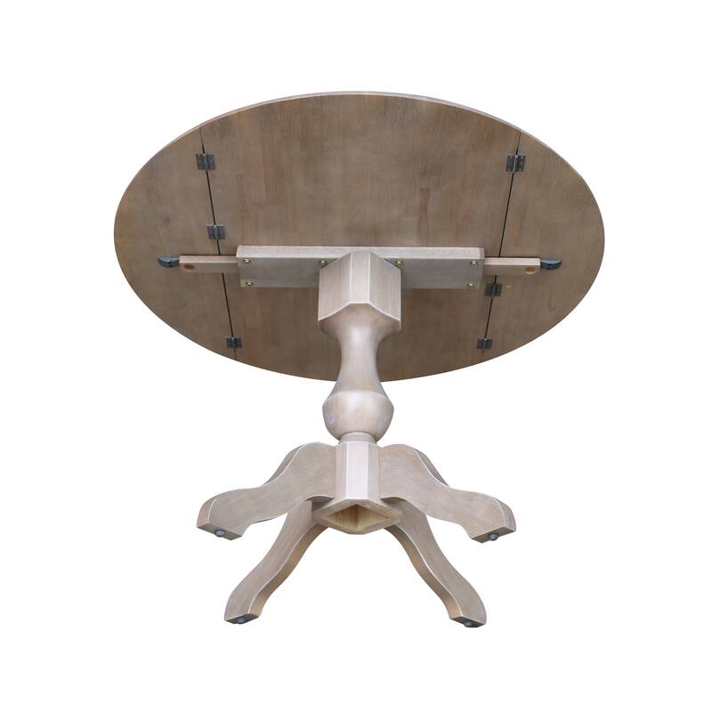 42" Round Dual Drop Leaf Pedestal Table