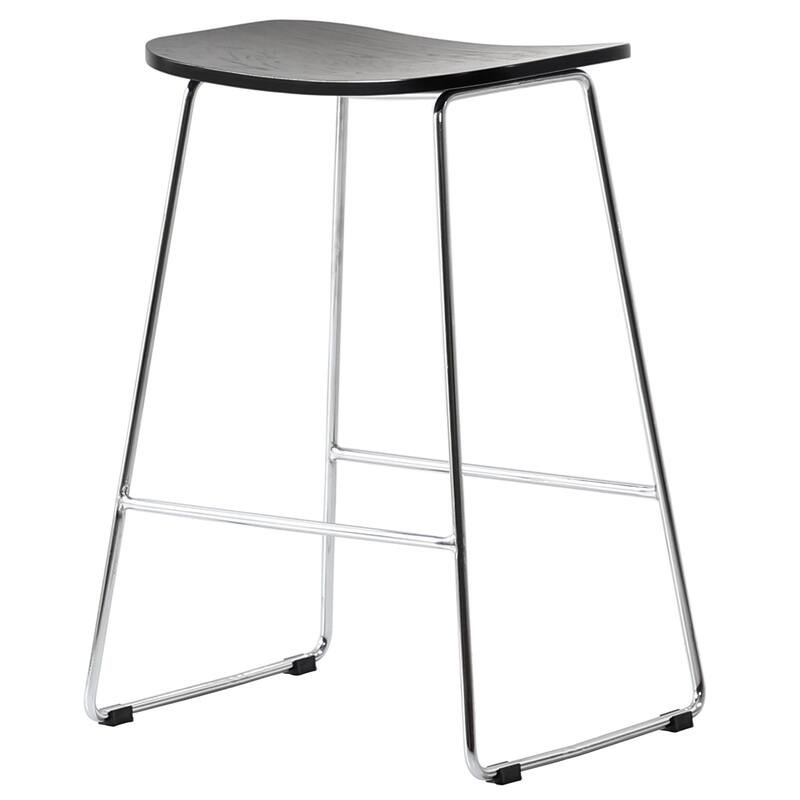 Melrose Modern Wood Saddle Seat Counter Stool by LeisureMod - Black