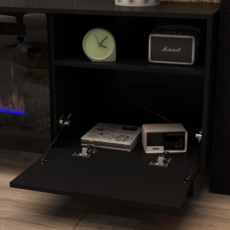 Electric Fireplace TV Stand TV Console Recessed Electric Fireplace