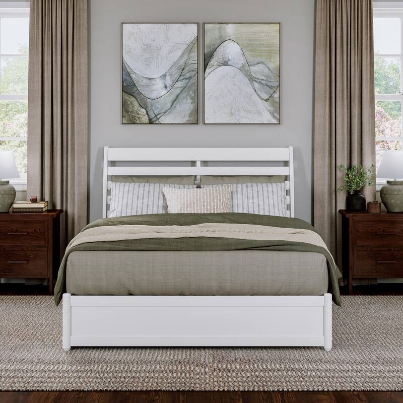 Emelie Platform Bed with Panel Footboard and Twin XL Trundle