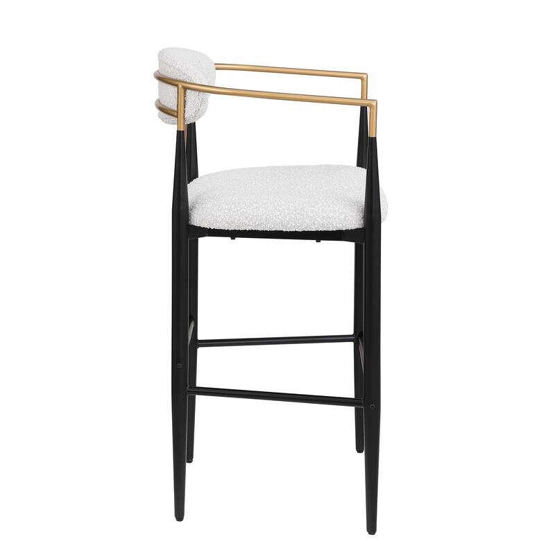 Barstools Set of 2, Counter Height Upholstered Bar Stools with Backs and Iron Legs for Kitchen Island, 260LBS Weight Capacity