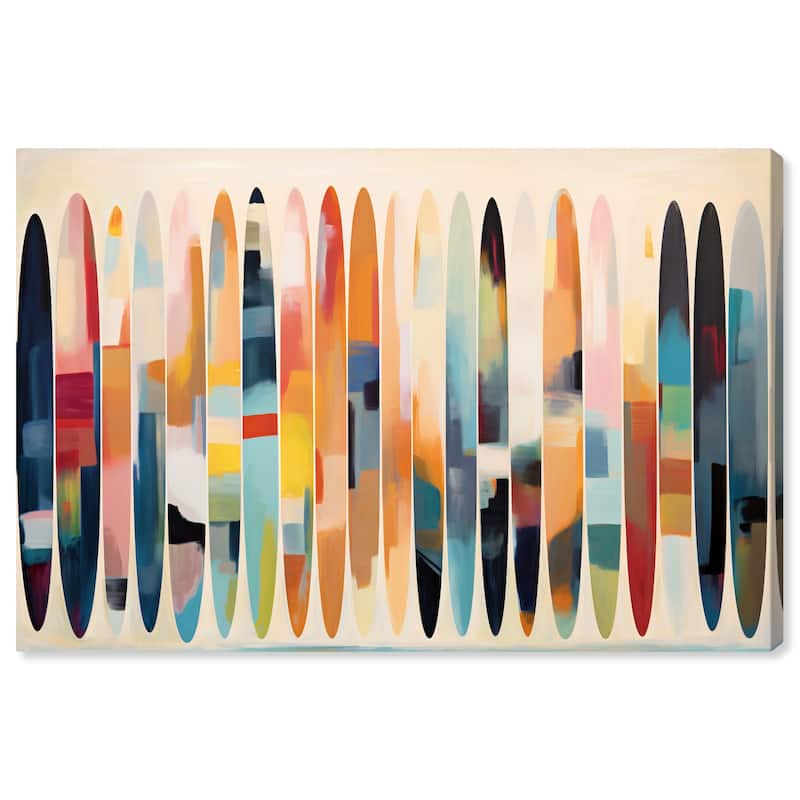 Wynwood Studio Canvas Abstract Our Surfboards Blue and Cream White Modern & Contemporary Wall Art Canvas Print