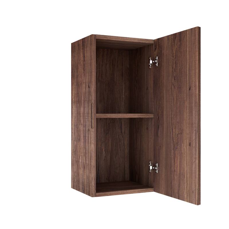 Wall-Mounted Floating Striped Bathroom Cabinet, Wooden Bathroom Storage Cabinet Side Cabinet with a Shelf