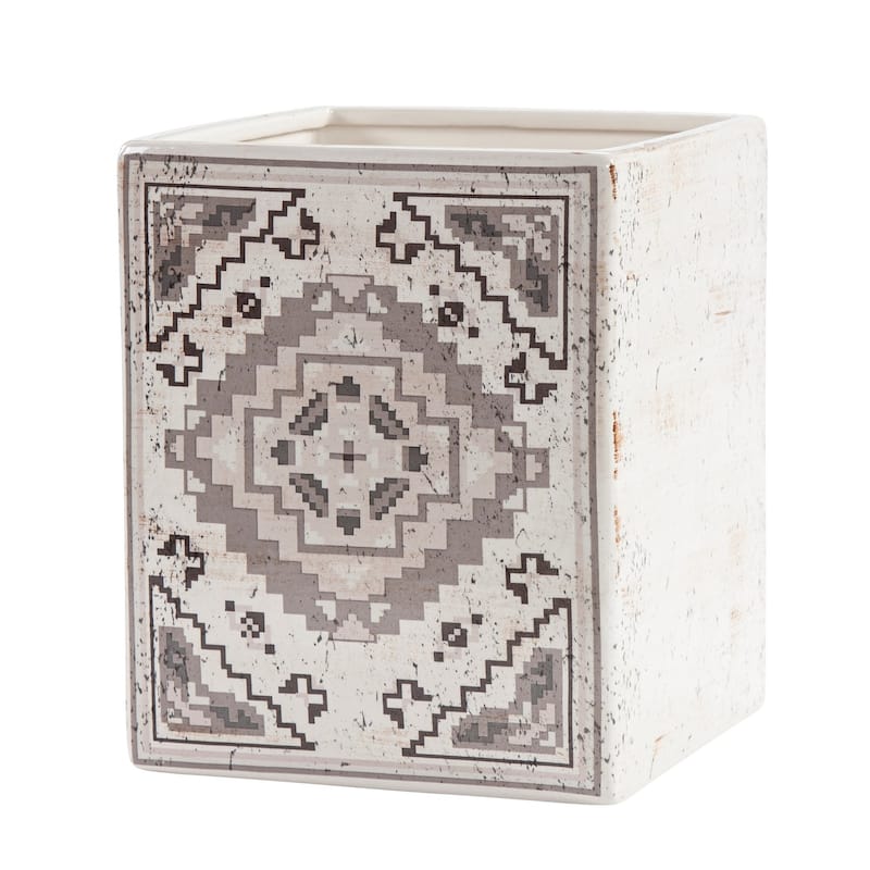 Paseo Road by HiEnd Accents Dakota Ceramic Wastebasket, 1PC - Cream