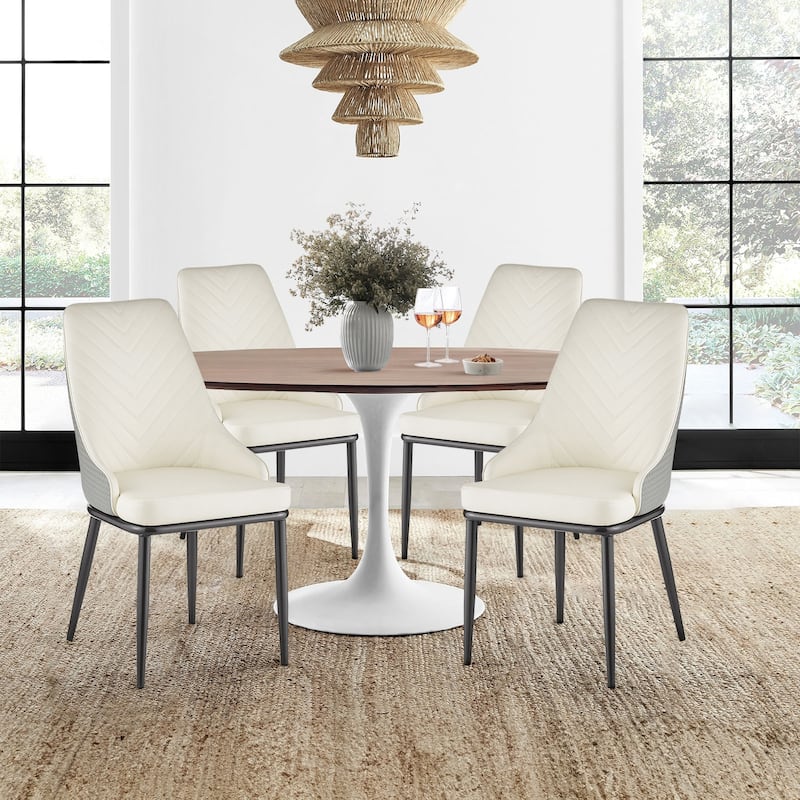 Faux Leather Upholstered Dining Chairs, Set of 4 - 18.1"W x 21.3"W x 36.6"H
