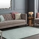 preview thumbnail 34 of 34, Handloomed Kesgrave Viscose Area Rug - 5' 9" x 5' 9" Aqua