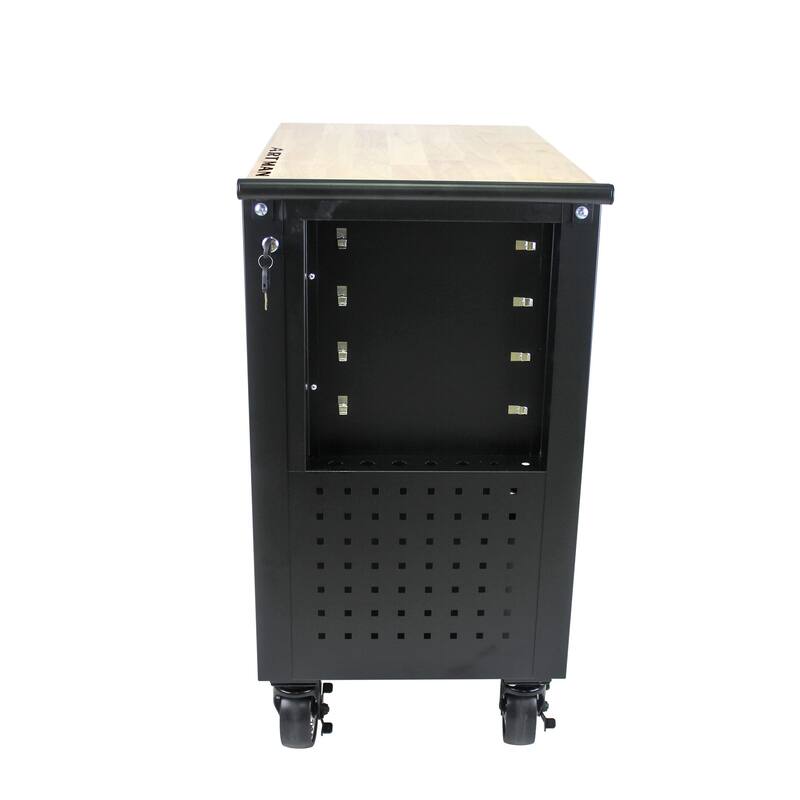 4 Drawers Multifunctional Tool Cart with Wheels and Wooden Top Multiple Uses - Home office or garage