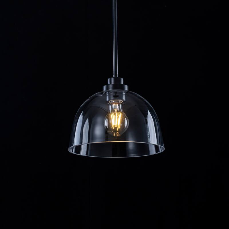 Starsky 1-Light Clear Glass Dome Pendant