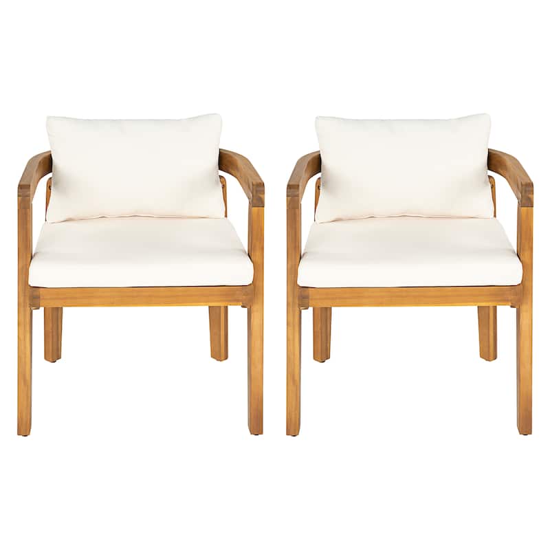 Christopher Knight Home - Acacia Wood Outdoor Patio Dining Chair Set with Cushions