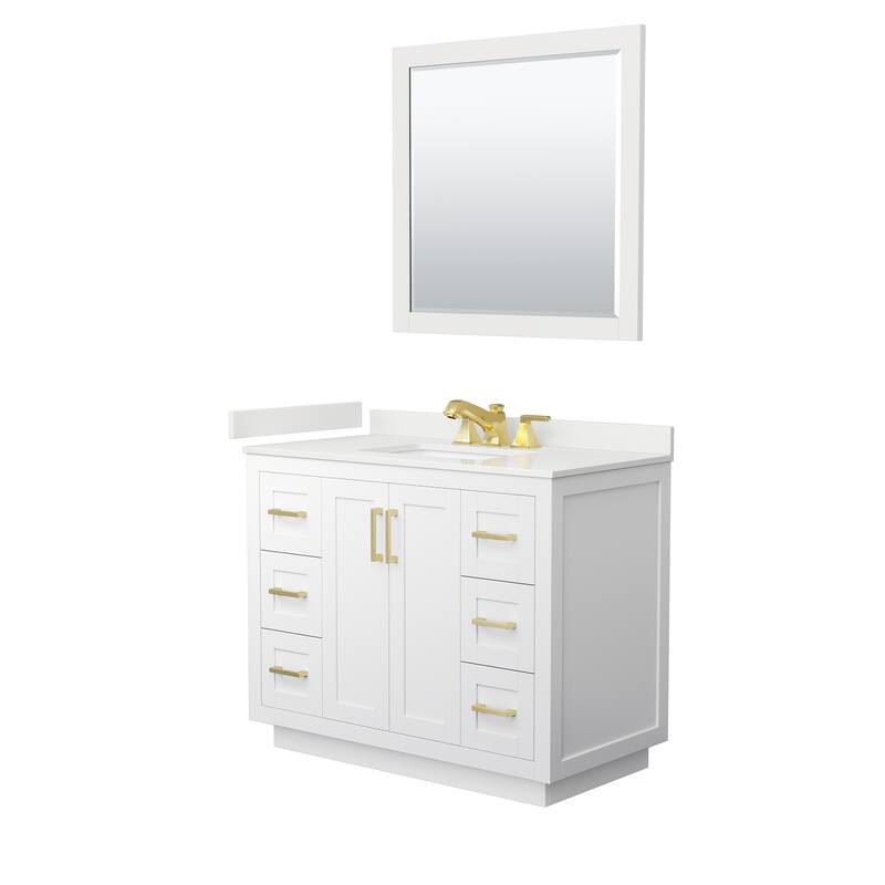 Miranda 42-inch Single Vanity, Quartz Top, 34-inch Mirror