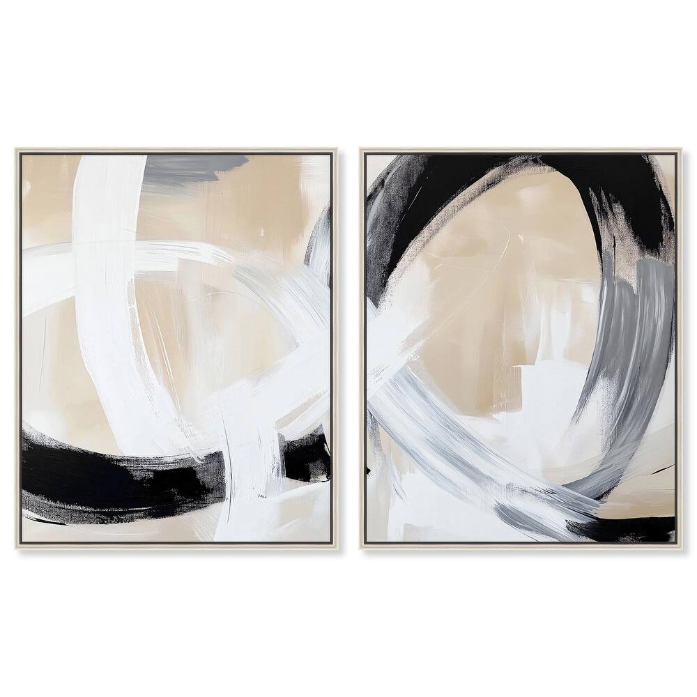 Neutral Interplay I Canvas Set of 2 by Art Remedy
