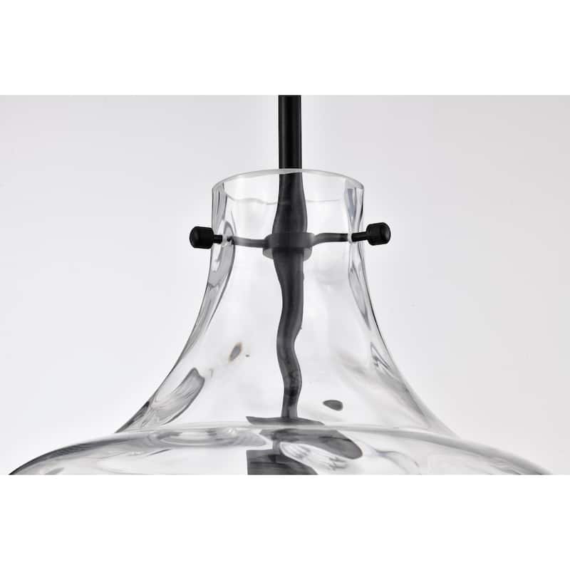 Daelan Clear Dimpled Glass Single Light Pendant Light - 12in